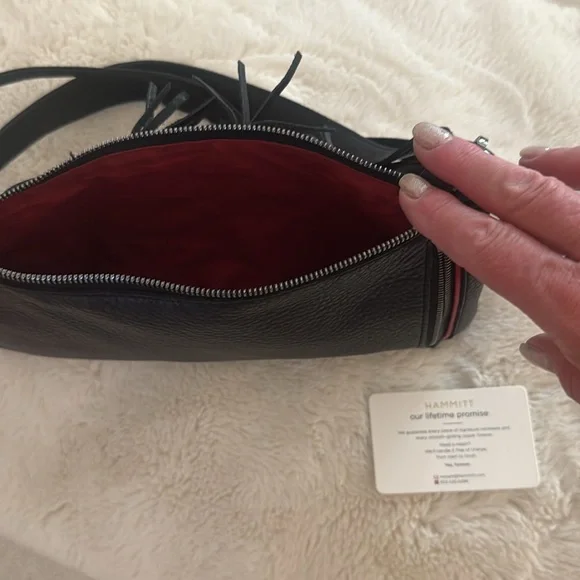 Hammitt  Kyle Black Fringe Leather Bag - Picture 3 of 4